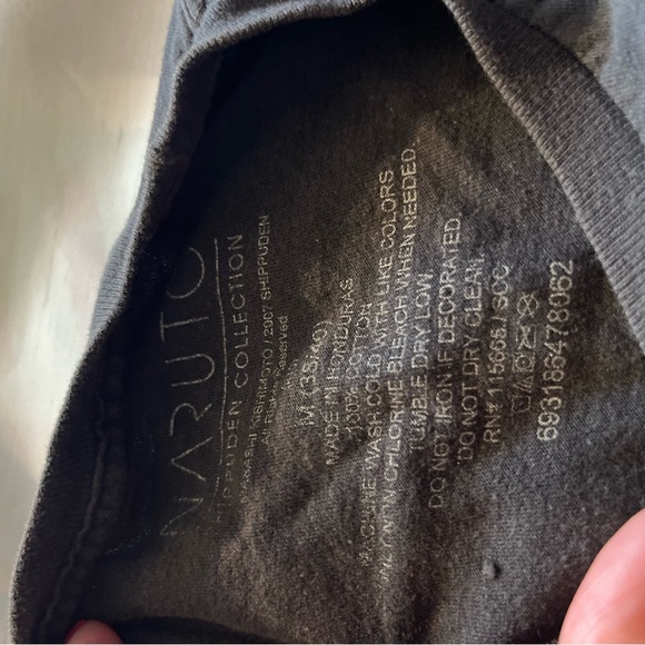 Black Short Sleeve Naruto Red & White Screen Print T Shirt, Size Medium - Picture 3 of 4